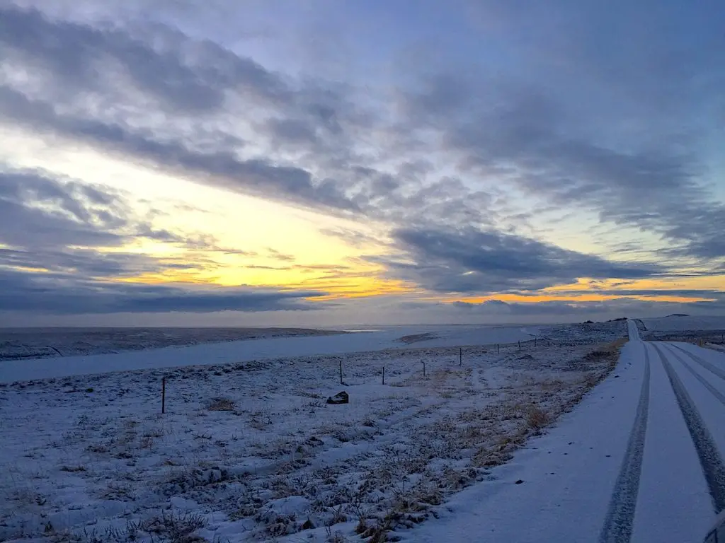 Iced Country Road in Iceland