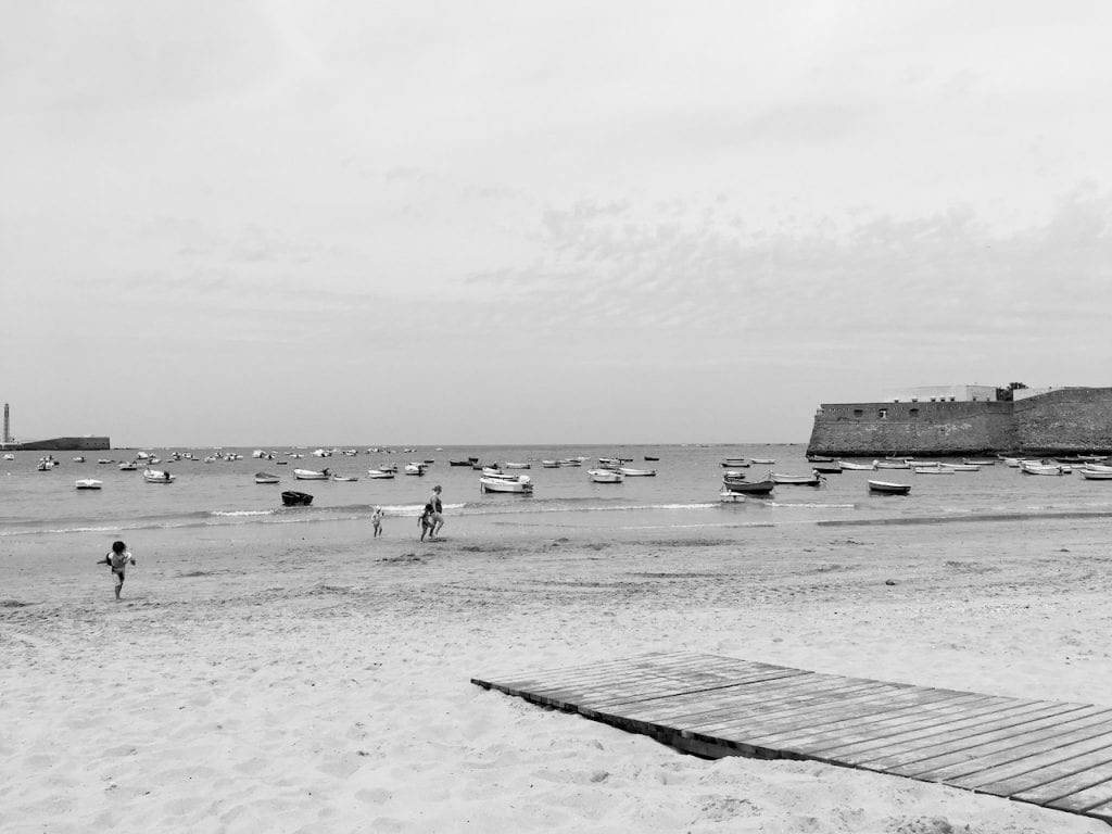 Black and White Cadiz beach