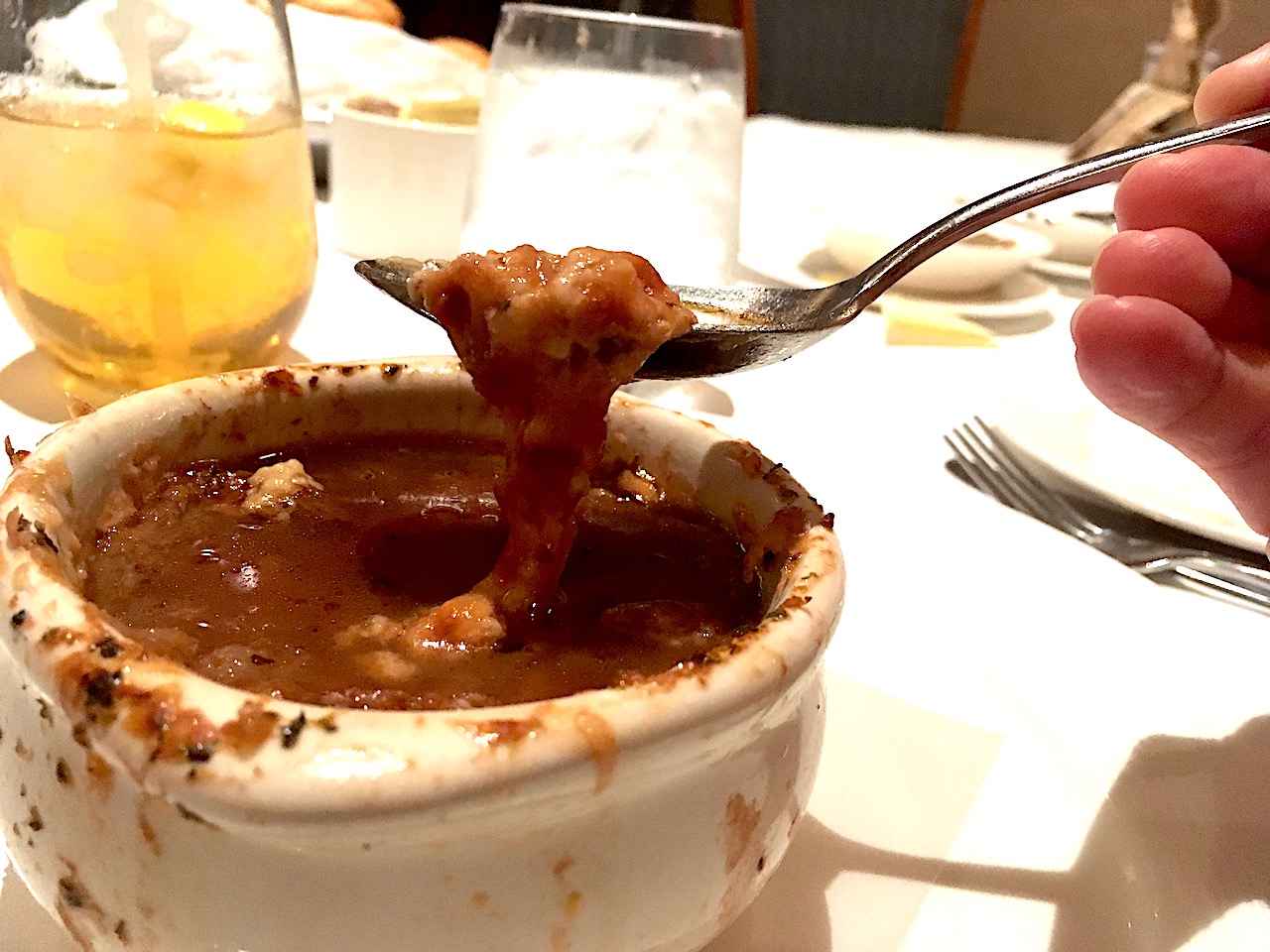 French Onion Soup at Lumiere's on board the Disney cruise ships is one of the best onion french soups you'll ever have! 