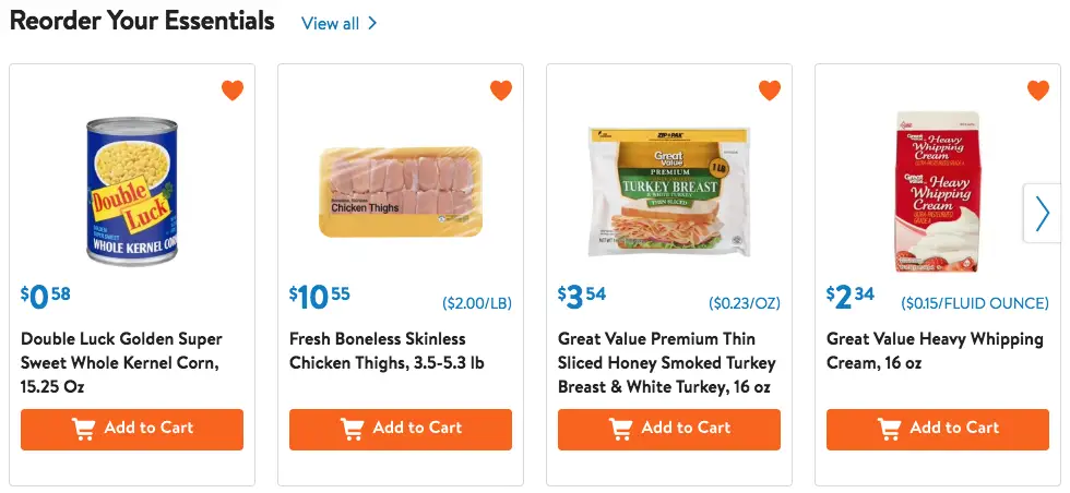 Walmart Grocery: Favorite the items you shop often for easy and quick shopping every week 