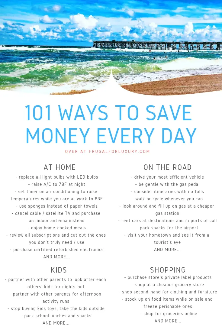 101 Ways to Save Money Every Day #personalfinance #savemoney #savingstips #savingtips #frugalliving #frugaltips 