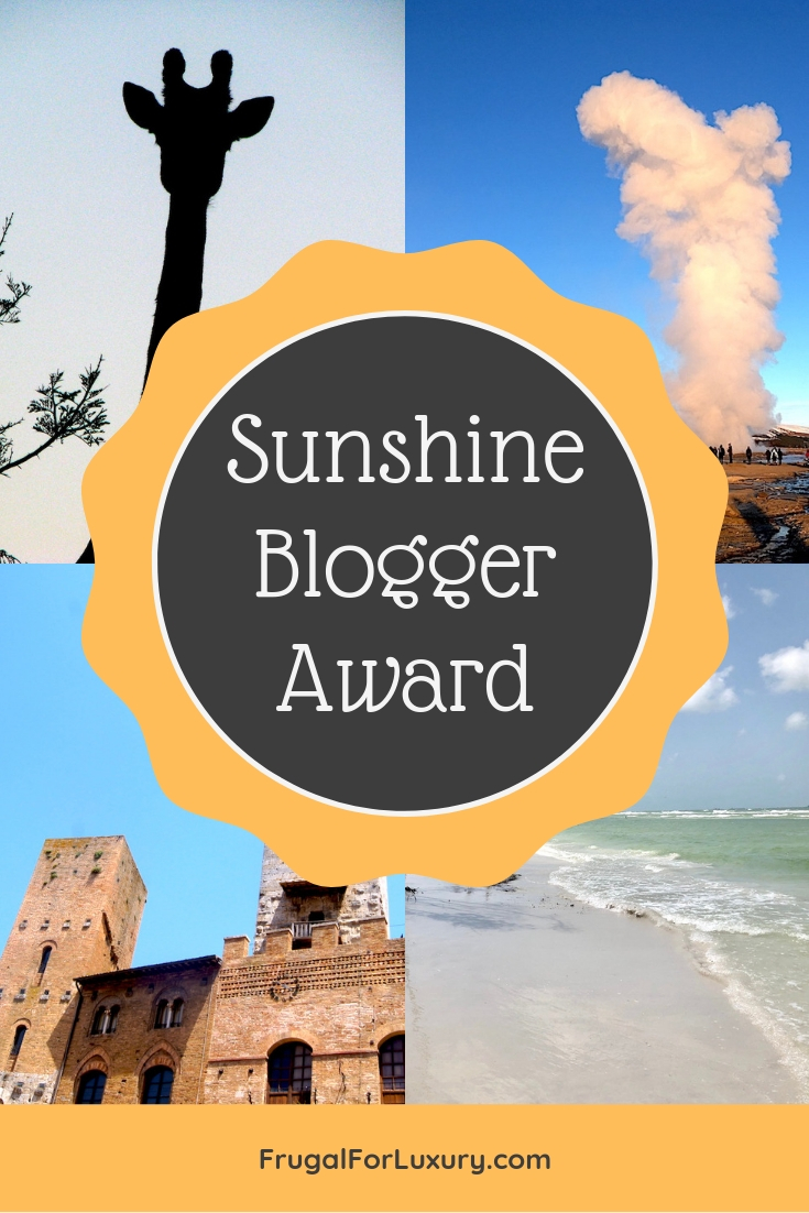 Sunshine Blogger Award #sunshinebloggeraward #bloggerrecognition #bloggingaward