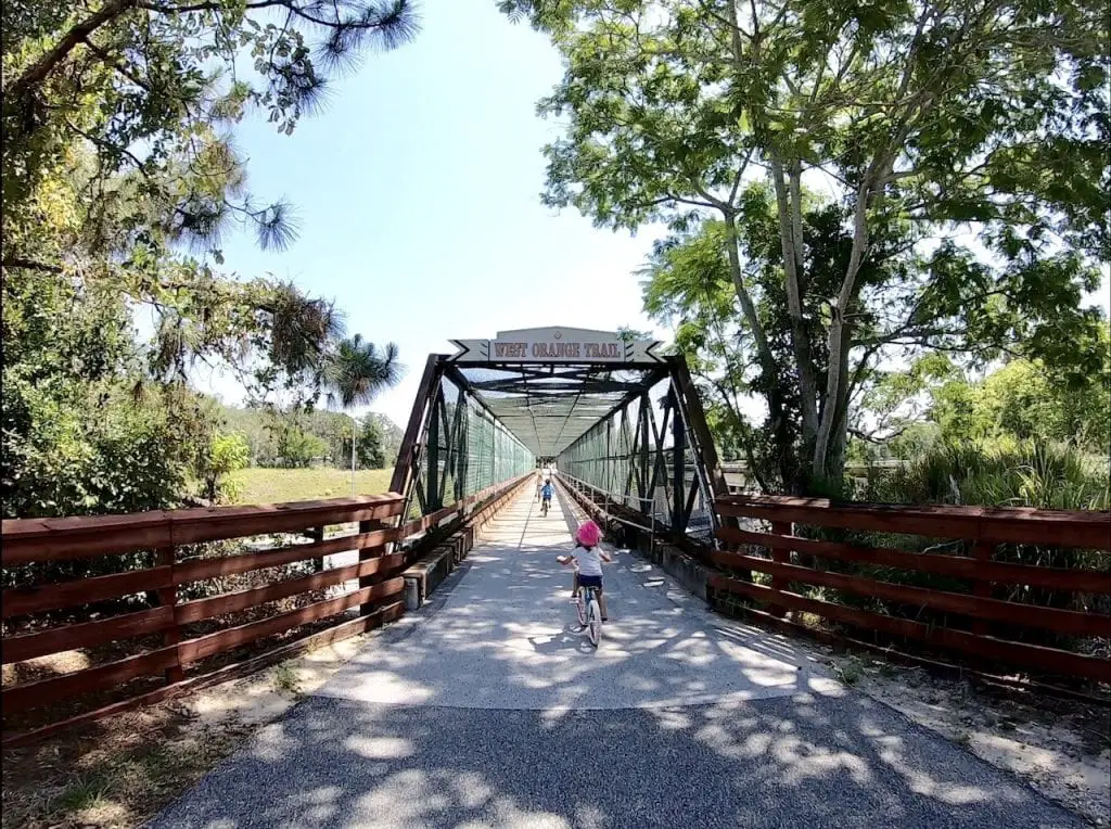 Biking the West Orange Trail with kids, in Orlando, FL | Orlando day trip | Orlando outdoor activity with kids | Orlando fun | Orlando with kids | Biking in Orlando | #familytravel #orlando #orlandowithkids #orlandofun #orlandobiking