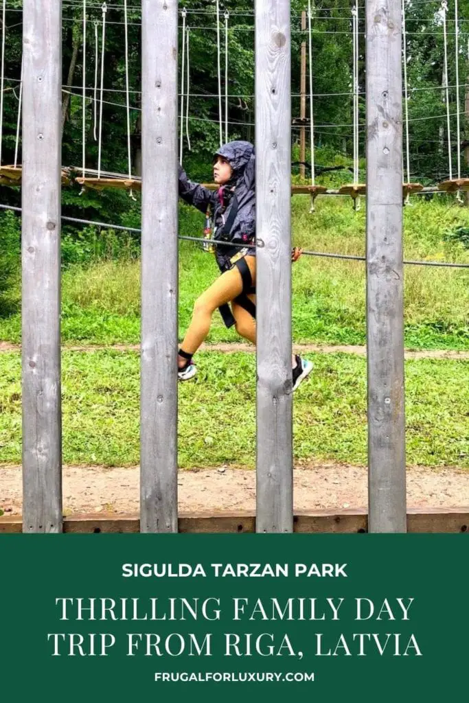 Sigulda Tarzan: Thrilling Family Day Trip Near Riga, Latvia | Adventure park in Latvia | Largest tree top obstacle course in the Baltics | Adventure park in the Baltics | Longest zip line in the Baltics | Zip lining Latvia | Riga road trips with kids | What to do in Riga with kids | #latvia #latviatravel #riga #baltictravel #adventurecourse #rigadaytrip #familytravel