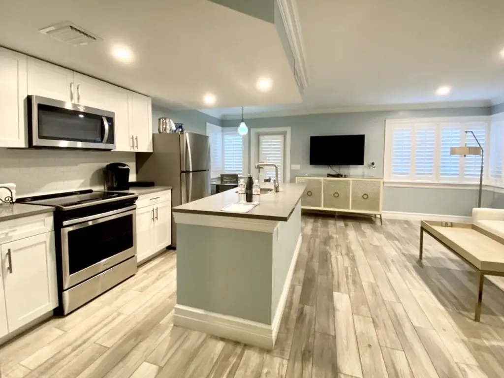 Full kitchen in Crane's Beach House one bedroom suite