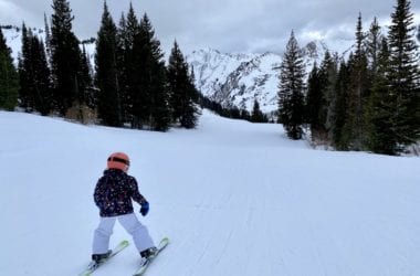 Skiing with children at Alta Ski Resort